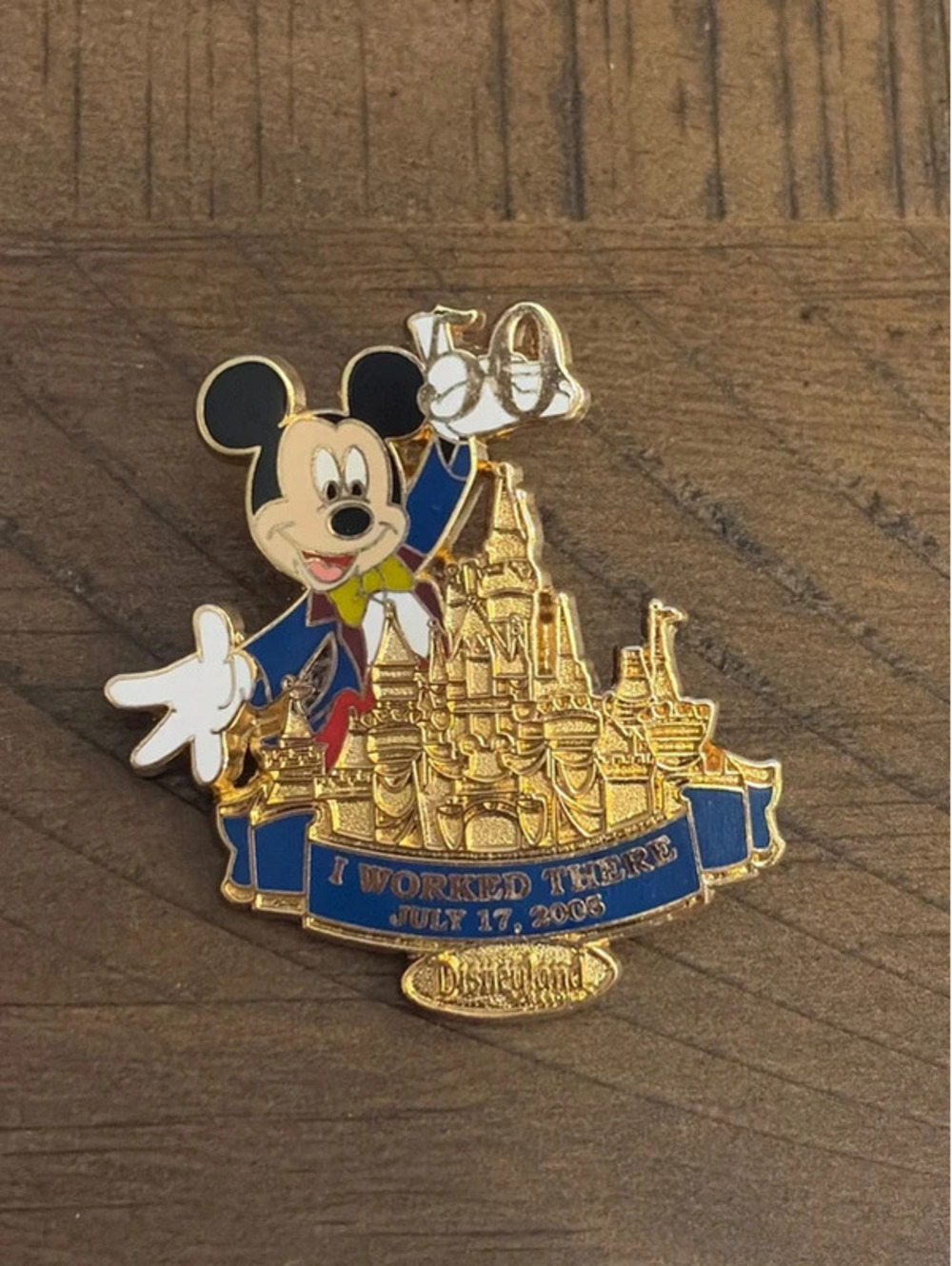 Disneyland 50th Anniversary 2005 Mickey I Worked There Cast Member Pin #39967
